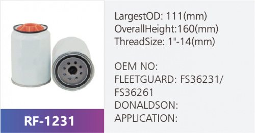 Фильтр топливный RF-1231 (1/15/20)